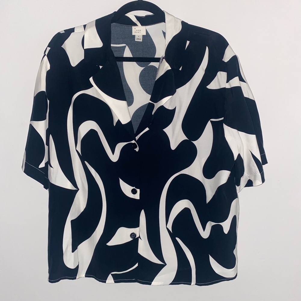 A New Day Monochrome Abstract Shirt